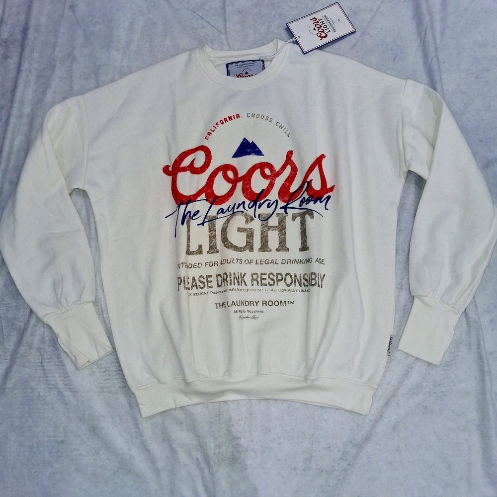 The Laundry Room Coors Light Sweatshirt XS Collab Super Bright Brand new - Picture 4 of 10